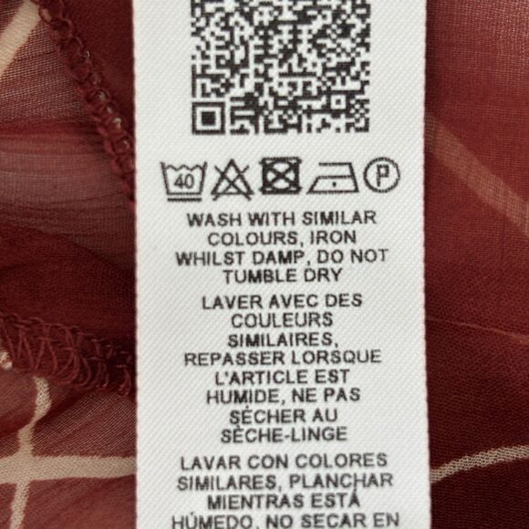 Asos Womens Sheer Brown Top Size 4 - Picture 6 of 8